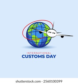 Vector illustration of International Customs Day social media template