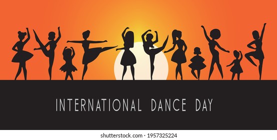 Vector Illustration of International Dance Day, Design for flyers, magazines and commercial banners.