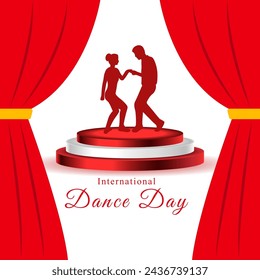 Vector illustration of International Dance Day social media feed template