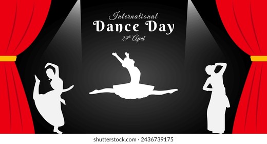 Vector illustration of International Dance Day social media feed template