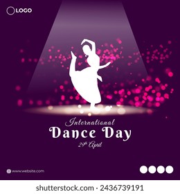 Vector illustration of International Dance Day social media feed template