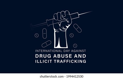 Vector Illustration of International Day against Drug Abuse and Illicit Trafficking