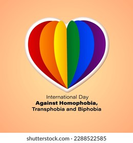 Vector illustration of International Day Against Homophobia Biphobia Lesbophobia Transphobia 17 May social media story feed mockup template post