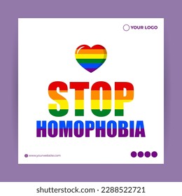 Vector illustration of International Day Against Homophobia Biphobia Lesbophobia Transphobia 17 May social media story feed mockup template post
