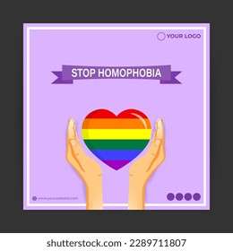 Vector illustration of International Day Against Homophobia Biphobia Lesbophobia Transphobia 17 May social media story feed mockup template post