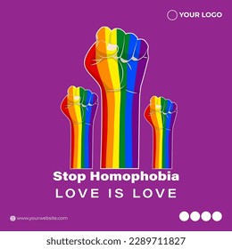 Vector illustration of International Day Against Homophobia Biphobia Lesbophobia Transphobia 17 May social media story feed mockup template post