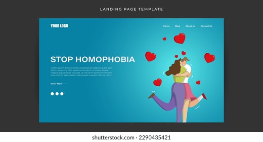 Vector illustration of International Day Against Homopho Website landing page banner mockup Template