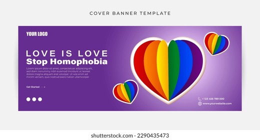 Vector illustration of International Day Against Homophobia Fb cover banner mockup Template