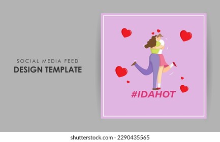 Vector illustration of International Day Against Homophobia social media story feed mockup template