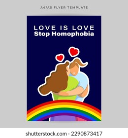 Vector illustration of International Day Against Homophobia social media story feed mockup template