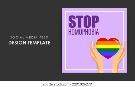 Vector illustration of International Day Against Homophobia social media story feed mockup template