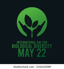 Vector illustration of international day for biological diversity on black background. May 22.