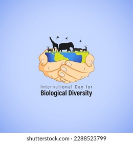 Vector illustration for International Day for Biological Diversity 22 May social media story feed mockup template post