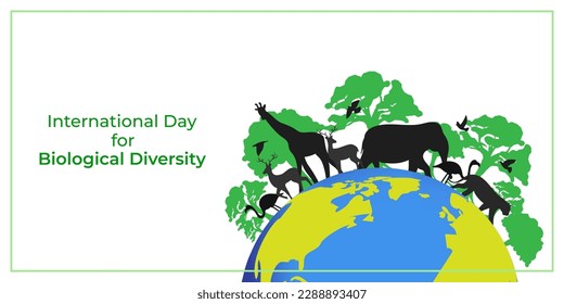 Vector illustration for International Day for Biological Diversity 22 May social media story feed mockup template post