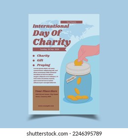 Vector Illustration of International Day of Charity Flyer Poster