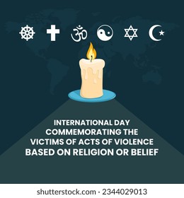 Vector illustration of international day commemorating the victims of acts of violence based on religion or belief