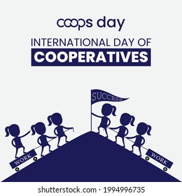 Vector Illustration of International Day of Cooperatives banner. Some people are working cooperatively and other people are not working cooperatively.