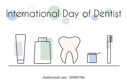 Vector illustration of International Day of Dentist for your design. 
