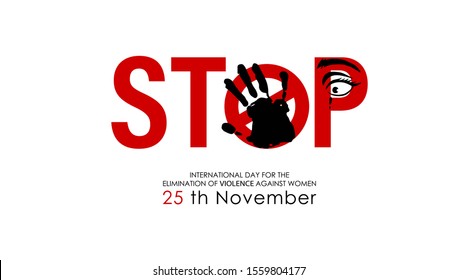 vector illustration of International day for the elimination of Violence Against Women.