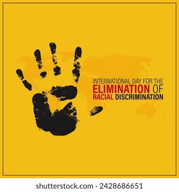 Vector illustration of International Day for the Elimination of Racial Di social media feed template