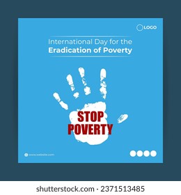 Vector illustration of International Day for the Eradication of Poverty banner