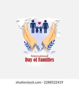 Vector illustration for International Day of Families 15 May social media story feed mockup template post