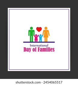 Vector illustration of International Day of Families social media feed template