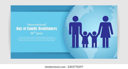 Vector illustration of International Day of Family Remittances social media feed story template