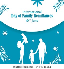 Vector illustration of International Day of Family Remittances 16 June social media feed template