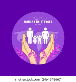 Vector illustration of International Day of Family Remittances 16 June social media feed template