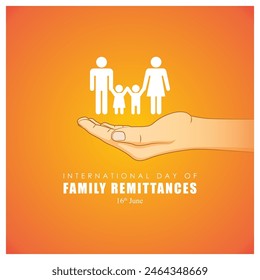 Vector illustration of International Day of Family Remittances 16 June social media feed template