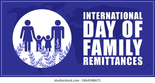 Vector illustration of International Day of Family Remittances 16 June social media feed template