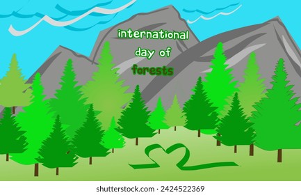 Vector illustration of international day of forests, 21 march.