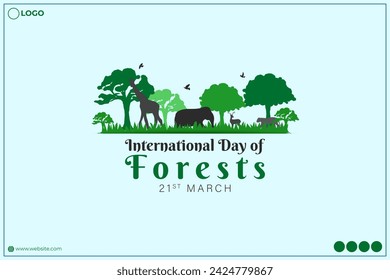 Vector illustration of International Day of Forests social media feed template