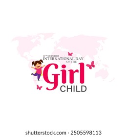 Vector illustration of International Day of the Girl Child social media feed template