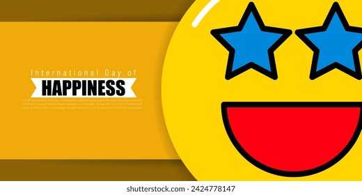 Vector illustration of International Day of Happiness social media feed template