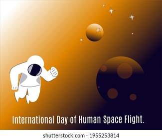 Vector illustration, International Day of Human Space Flight.
