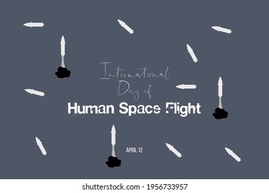 Vector illustration, International Day of Human Space Flight.