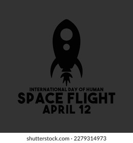 Vector Illustration of International  Day of Human Space Flight. April 12. Flat design vector. Eps 10.