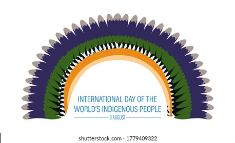 Vector Illustration of International Day of the World’s Indigenous People. August 9.