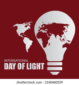 Vector illustration of International Day of Light. Light bulb icon. Simple and Elegant Design