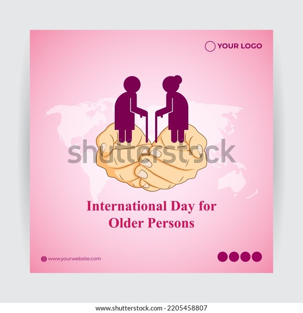 Vector illustration for International Day for\
Older Persons banner