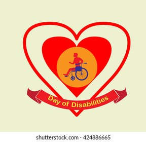 Vector illustration for International Day of Persons with Disabilities with symbolical icons of physically disabled people.