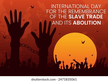 Vector illustration for International Day of the Remembrance of the Slave Trade and its Abolition, Featuring a Handcuff and a Dove in the Background