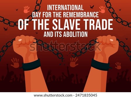 Vector illustration for International Day of the Remembrance of the Slave Trade and its Abolition, Featuring a Handcuff and a Dove in the Background