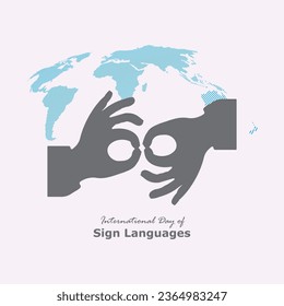 Vector illustration of International day of Sign Languages observed each year in September.