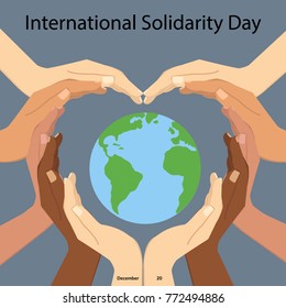 Vector illustration of International Day for Solidarity. Flat design