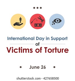 vector illustration / international day in support of victims of torture in june
