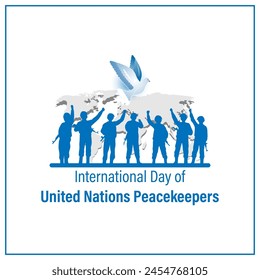 Vector illustration of International Day of United Nations Peacekeepers social media feed template