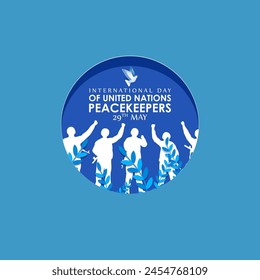 Vector illustration of International Day of United Nations Peacekeepers social media feed template